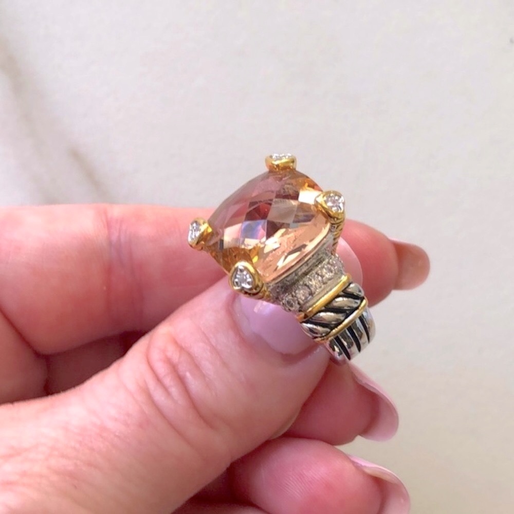 5 🌟Fave! Morganite Sterling Gold Noblesse Ring - Picture 6 of 8